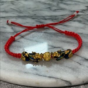 Double Dragons Adjustable Rope Bracelet